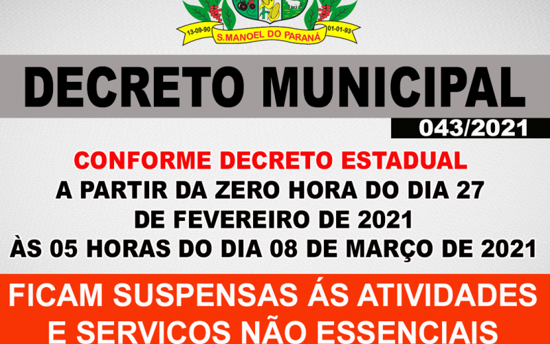 Novo Decreto Municipal!