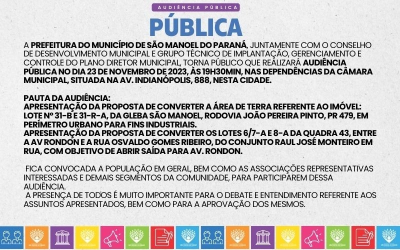 EDITAL DE CONVOCAÇÃO DE AUDIÊNCIA PÚBLICA