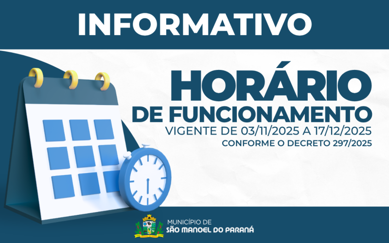 HORÁRIOS DE FUNCIONAMENTO DA JORNADA ESPECIAL (de 03/11/2025 a 17/12/2025)