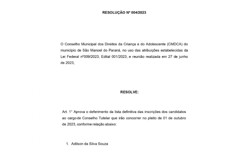 Conselho Municipal dos Direitos da Criança e do Adolescente